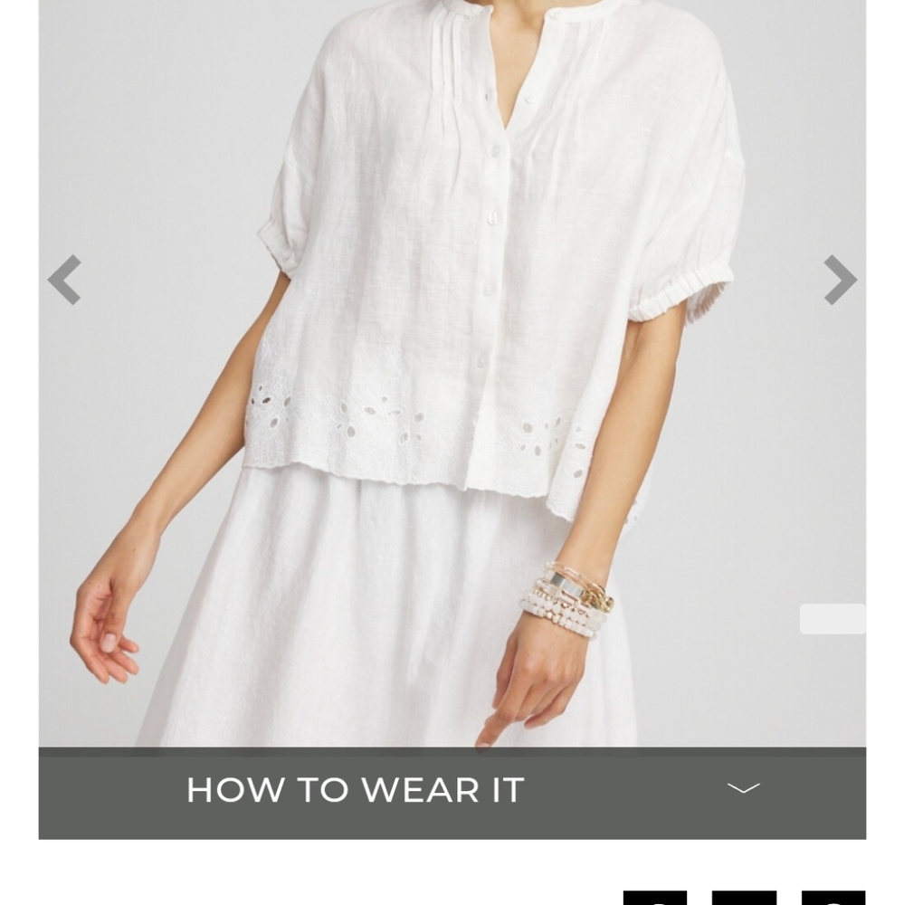 Chico's Pintuck Dolman Sleeve Linen Shirt